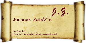 Juranek Zalán névjegykártya